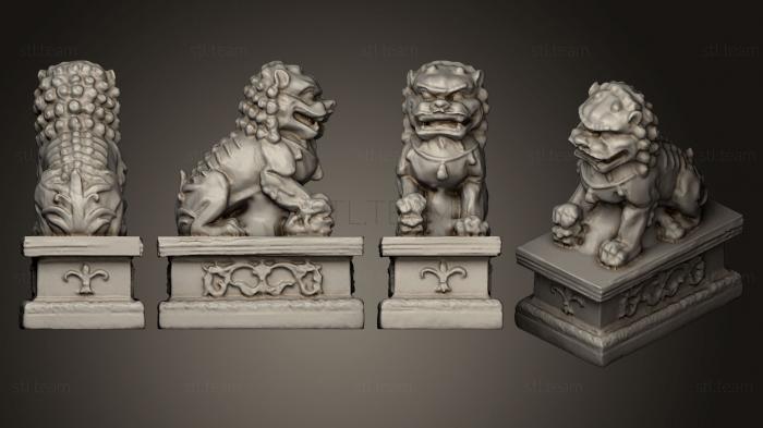Статуэтки львы тигры сфинксы Китайский лев